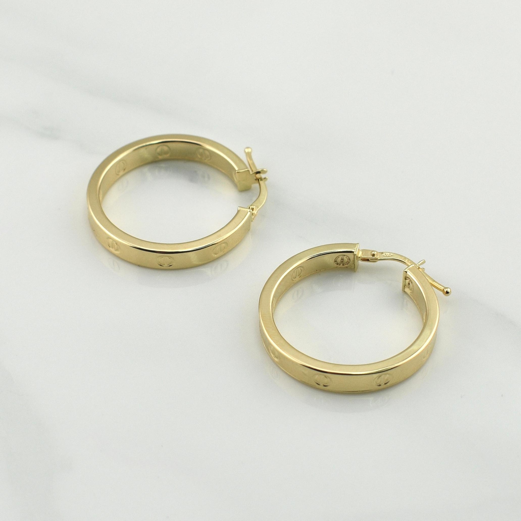 Hoop Earrings Screw 2.45gr / 1 in / Yellow Gold +4 18K !