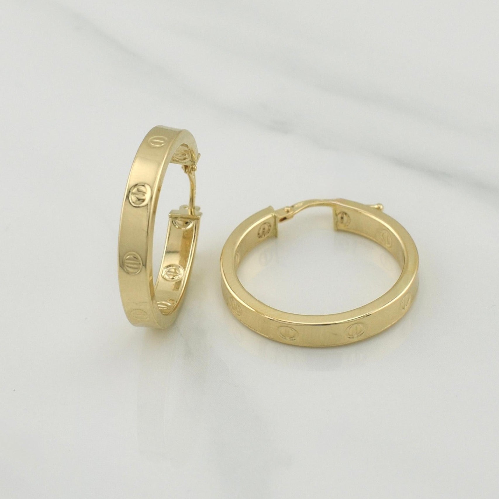 Hoop Earrings Screw 2.45gr / 1 in / Yellow Gold +4 18K !