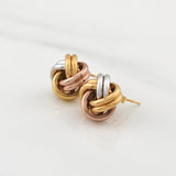 Stud Earrings Helix 2.2gr / 12.6mm Three Golds +4 18K ©
