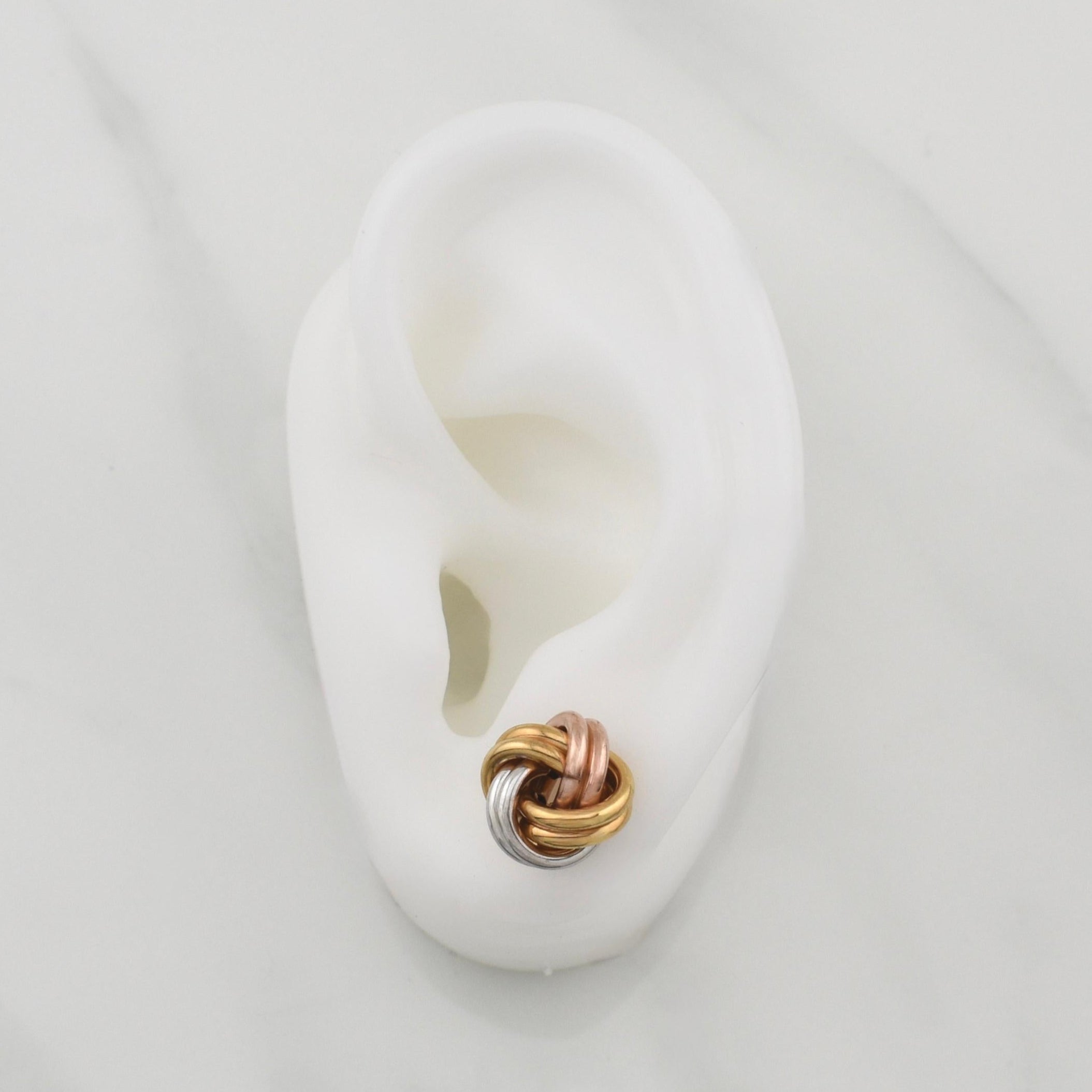 Stud Earrings Helix 2.2gr / 12.6mm Three Golds +4 18K ©