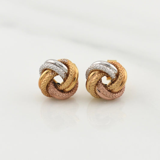 Topos Helice Semi Diamantado 1.75gr / 13mm Tres Oros +4 18K ©