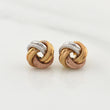Helix Stud Earrings Semi Diamond Cut 0.8gr / 8.6mm Three Golds +4 18K *