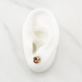Topos Helice Semi Diamantado 0.8gr / 8.51mm Tres Oros +4 18K !