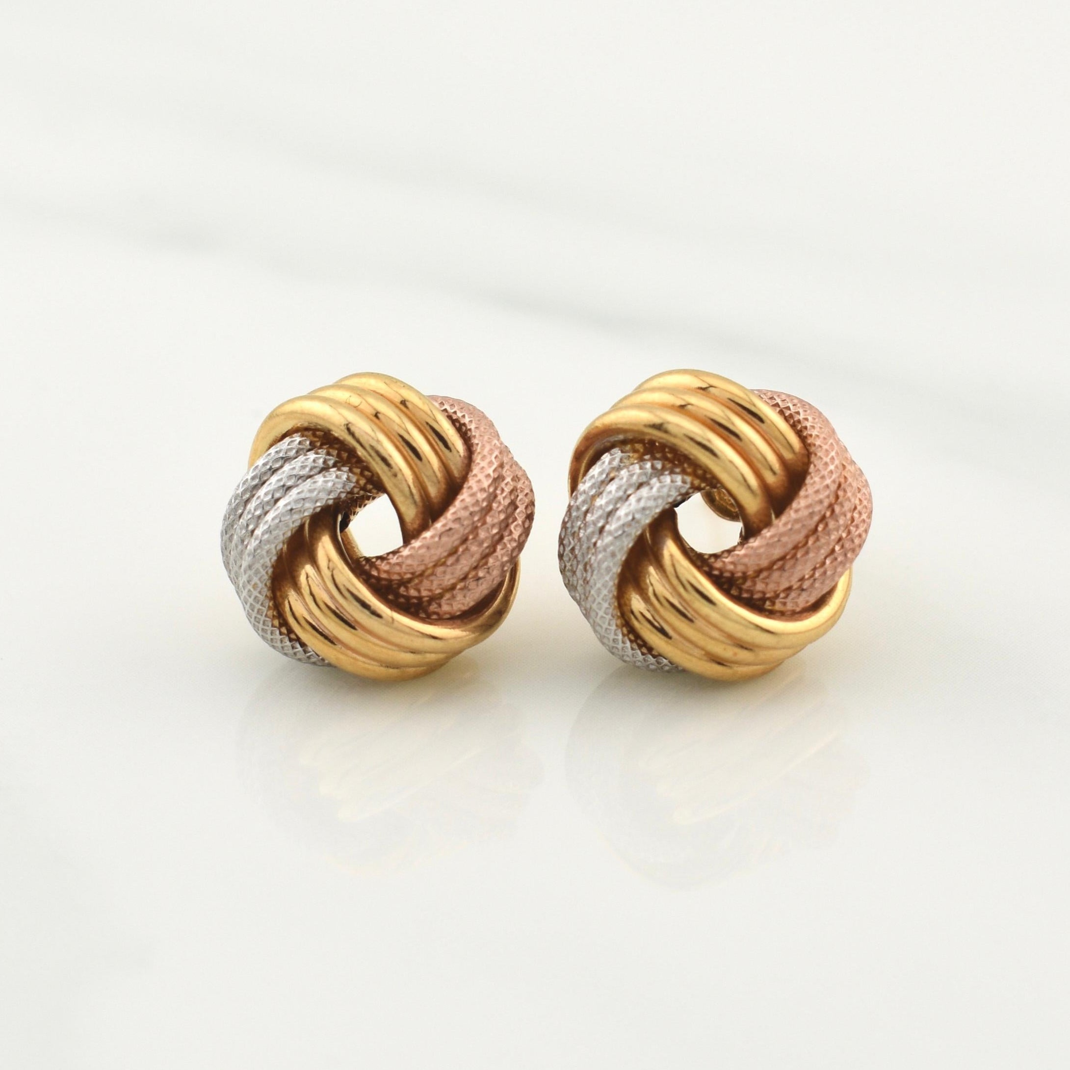 Topos Helice Semi Diamantado 1.8gr / 12.8mm Tres Oros +4 18K !