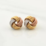 Topos Helice Semi Diamantado 1.8gr / 12.8mm Tres Oros +4 18K !