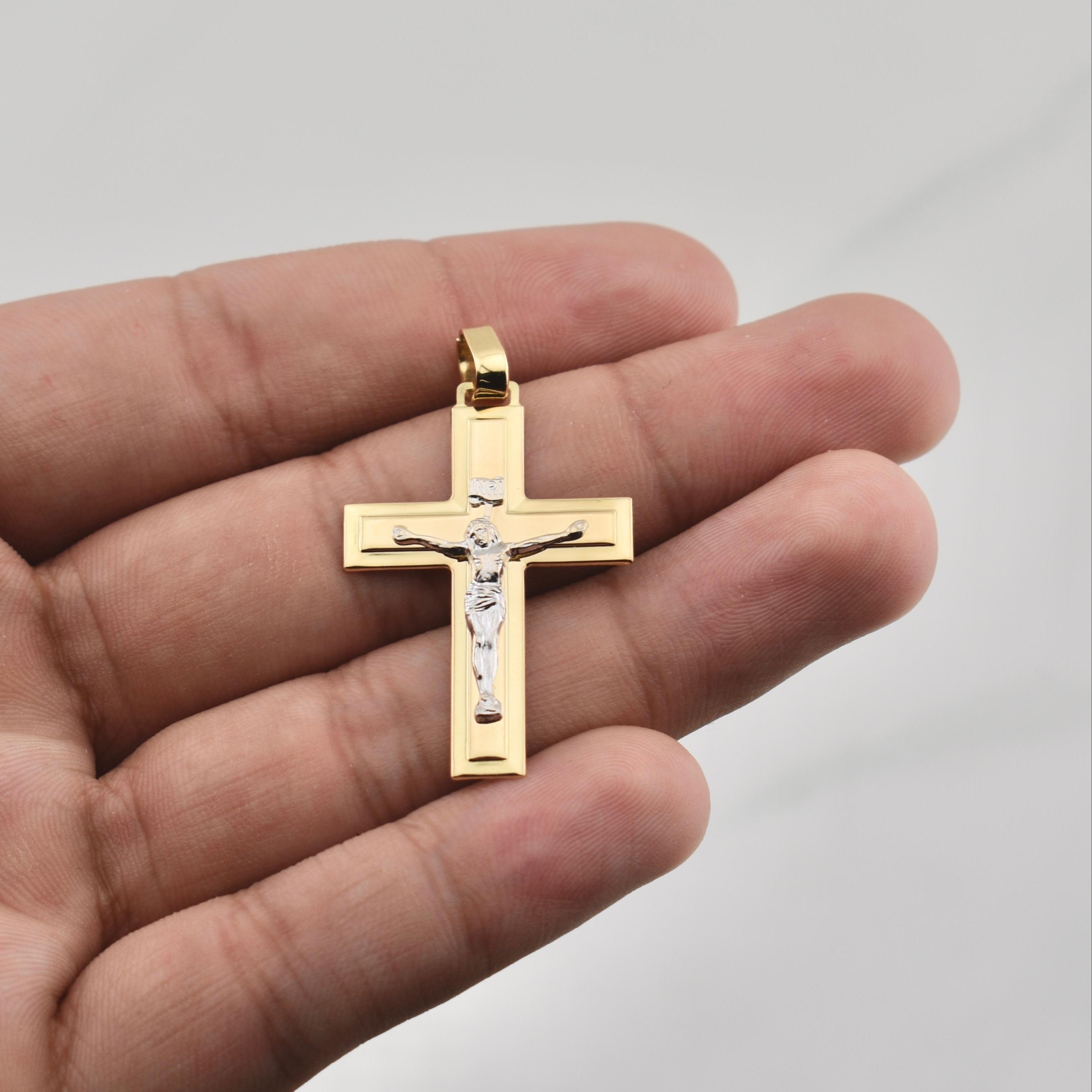 Dije Cruz Cristo 2.45gr / 1 3/4 in / Oro Amarillo +4 18K !