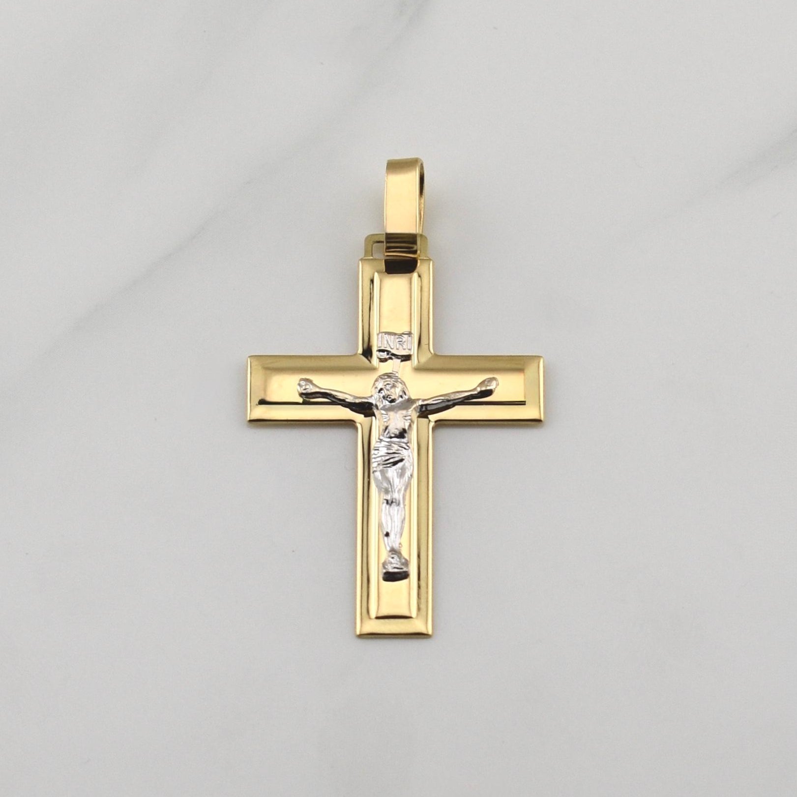 Dije Cruz Cristo 2.45gr / 1 3/4 in / Oro Amarillo +4 18K !