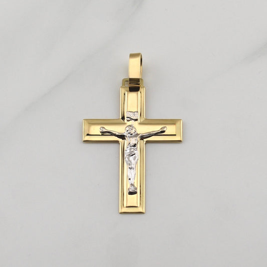 Dije Cruz Cristo 2.45gr / 1 3/4 in / Oro Amarillo +4 18K !