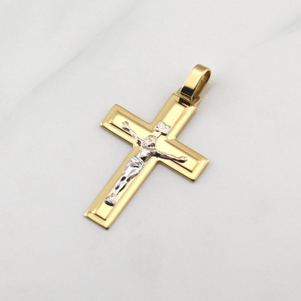 Dije Cruz Cristo 2.45gr / 1 3/4 in / Oro Amarillo +4 18K !