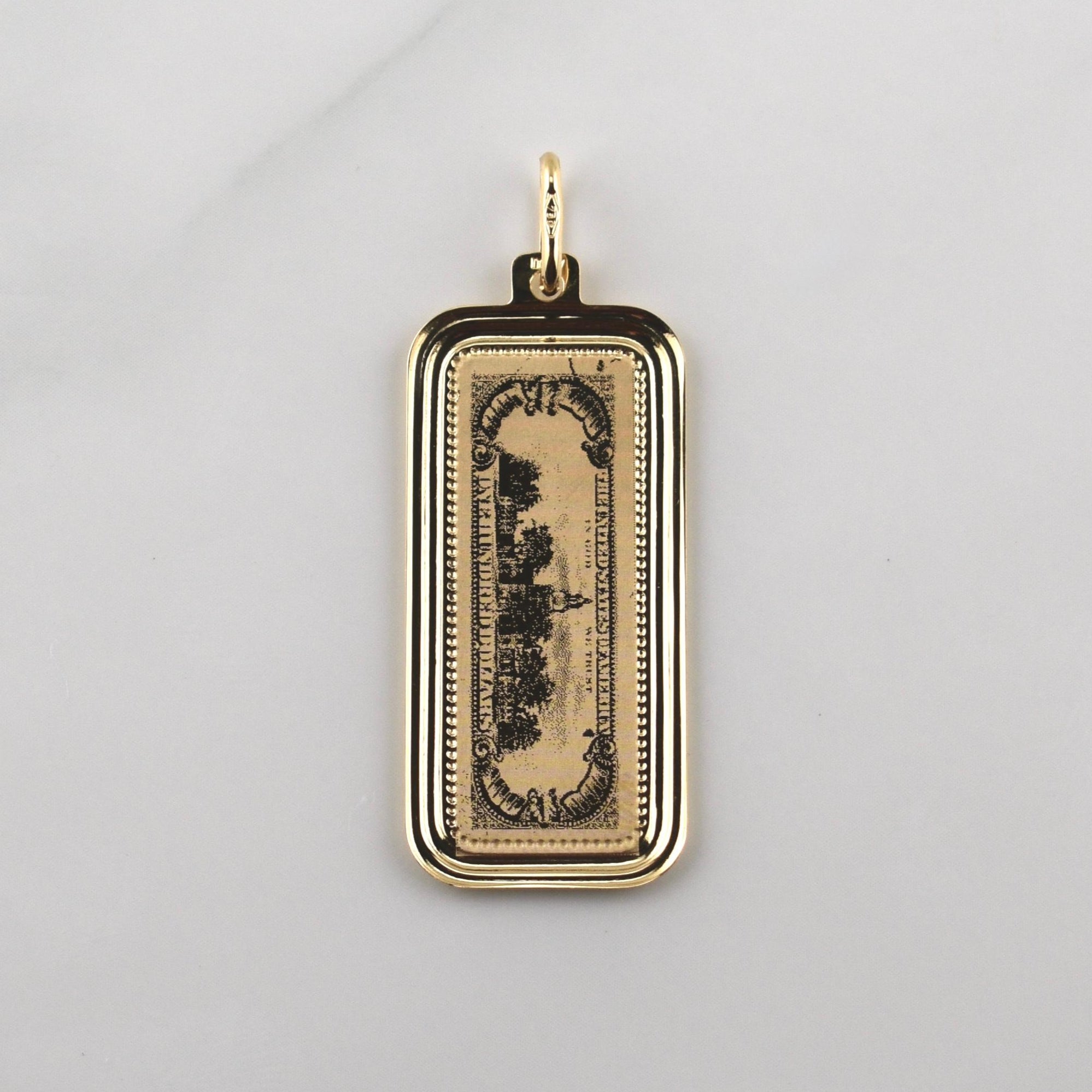 Dije 100 Dolares 2.35gr / 1 1/2 in / Oro Amarillo +4 18K !