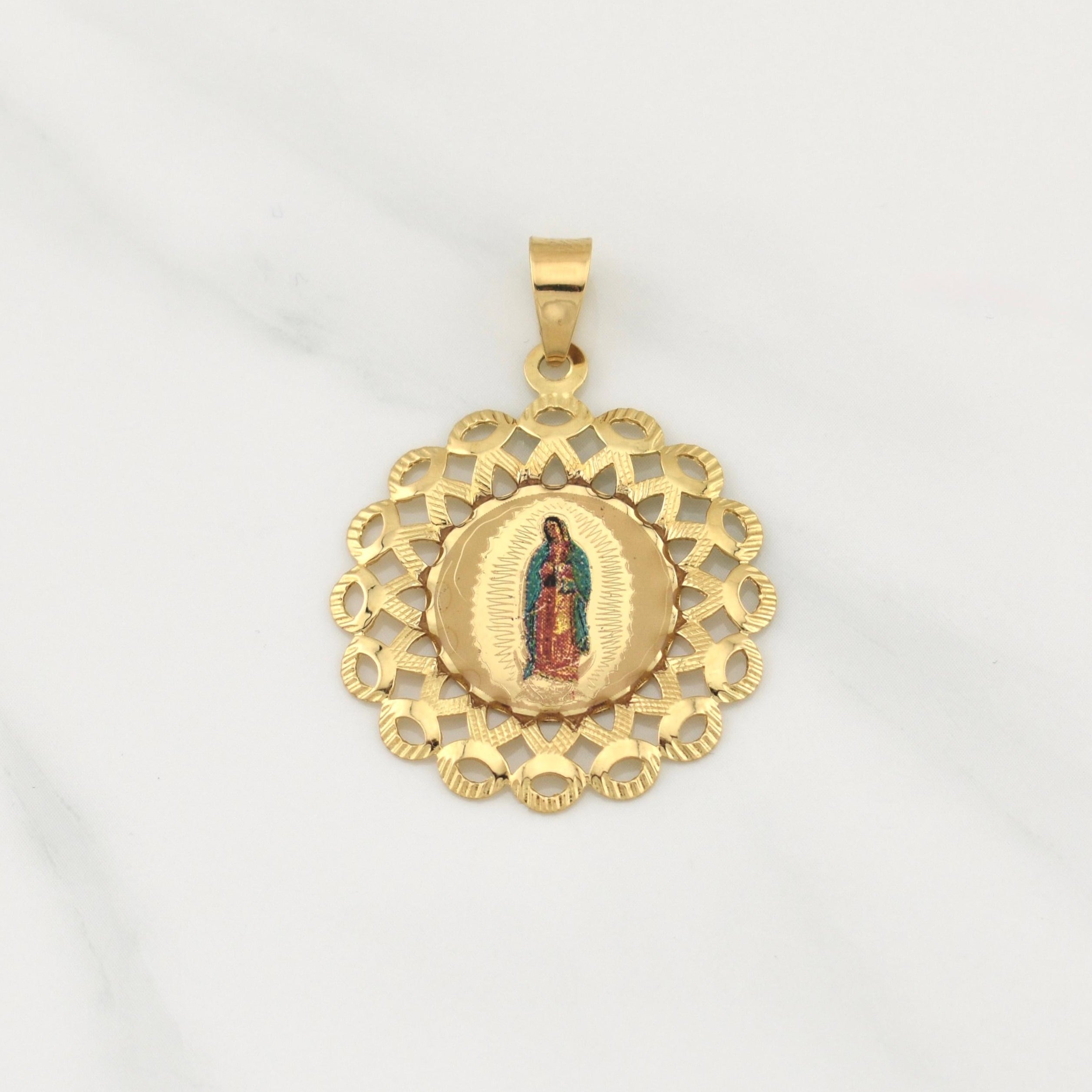 Dije Virgen De Guadalupe 2.9gr / 1 1/2 in / Oro Amarillo +4 18K !