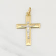 Dije Cruz Cristo 2.95gr / 2 in / Dos Oros Amarillo Blanco +4 18K ©