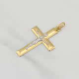 Dije Cruz Cristo 2.95gr / 2 in / Dos Oros Amarillo Blanco +4 18K ©