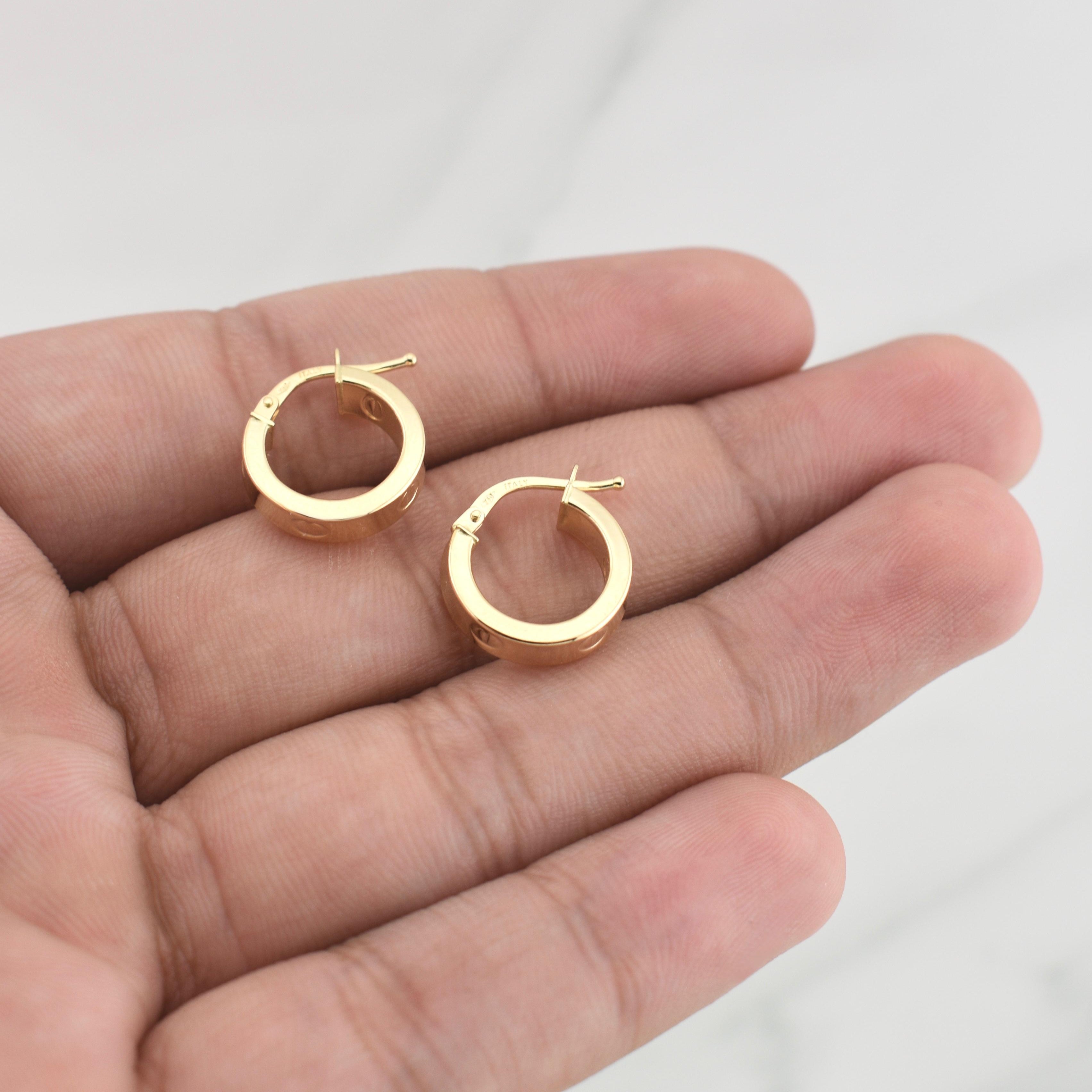 Hoop Earrings Screw 1.5gr / 3/4 in / Yellow Gold +4 18K !