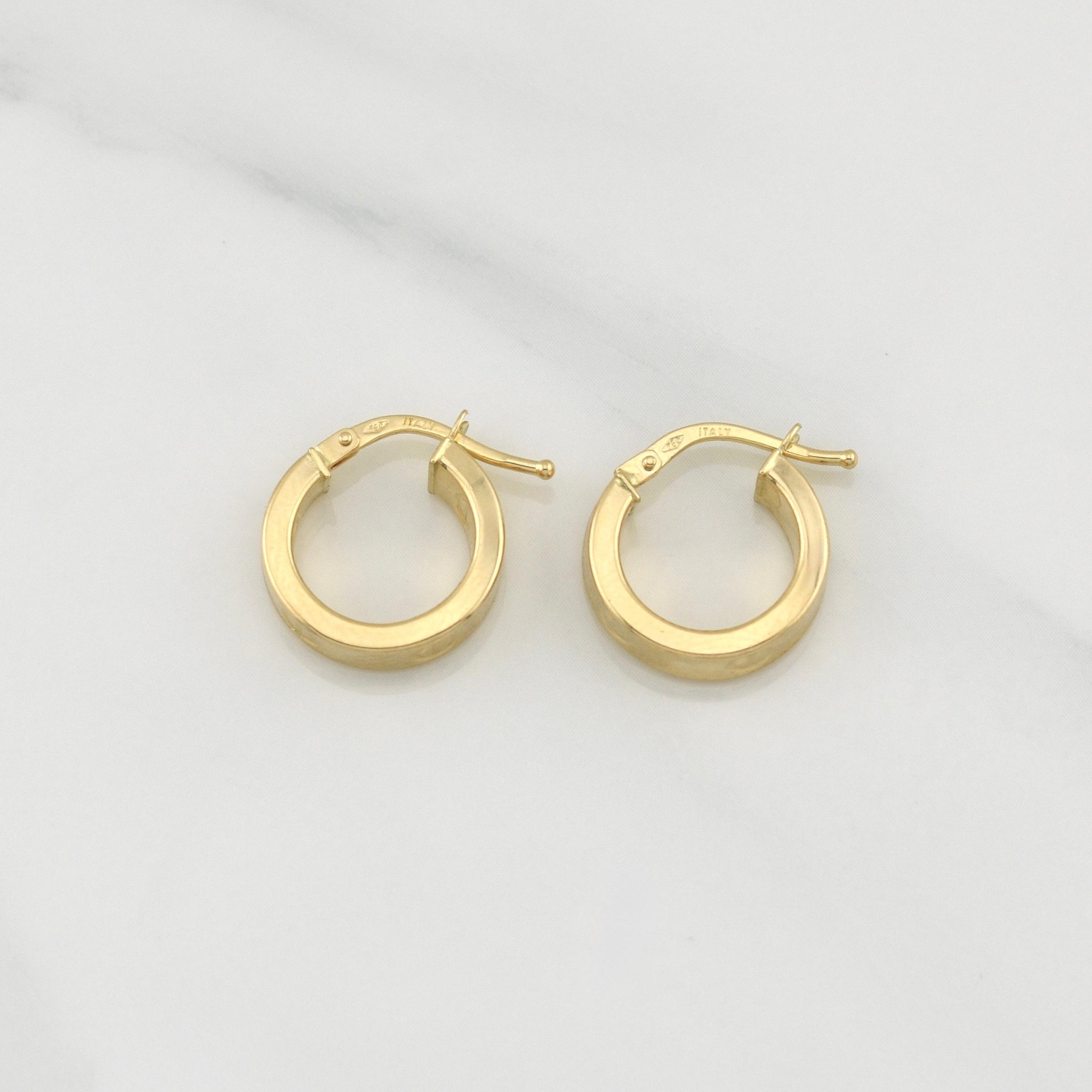 Hoop Earrings Screw 1.55gr / 3/4 in / Yellow Gold +4 18K !