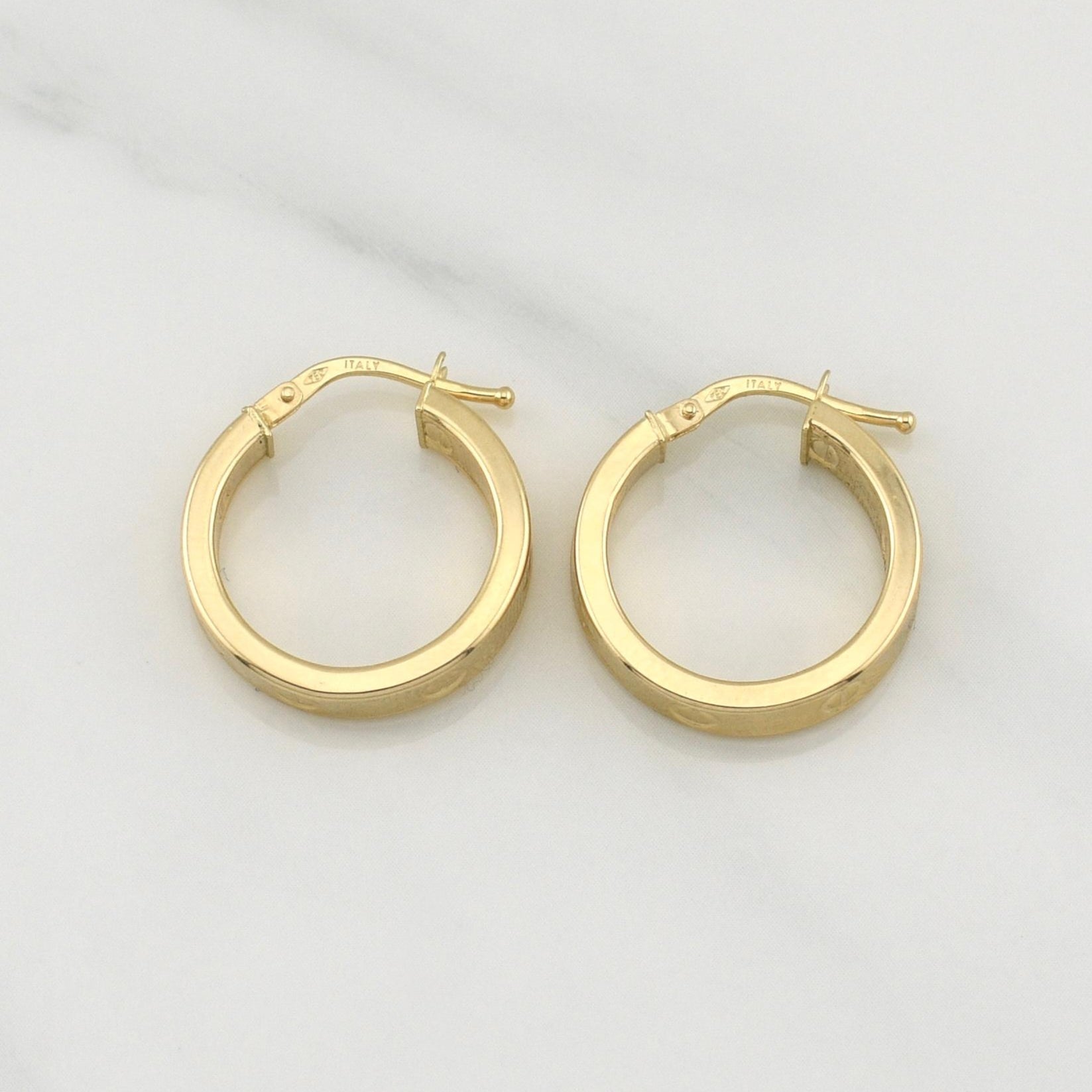 Hoop Earrings Screw 1.85gr / 3/4 in / Yellow Gold +4 18K !