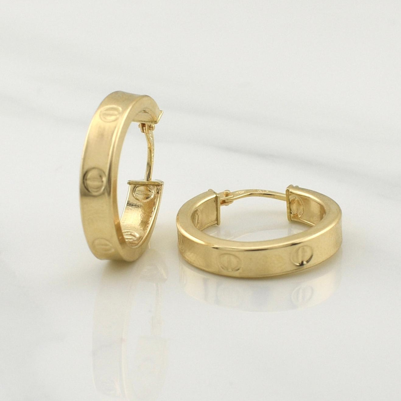 Hoop Earrings Screw 1.85gr / 3/4 in / Yellow Gold +4 18K !