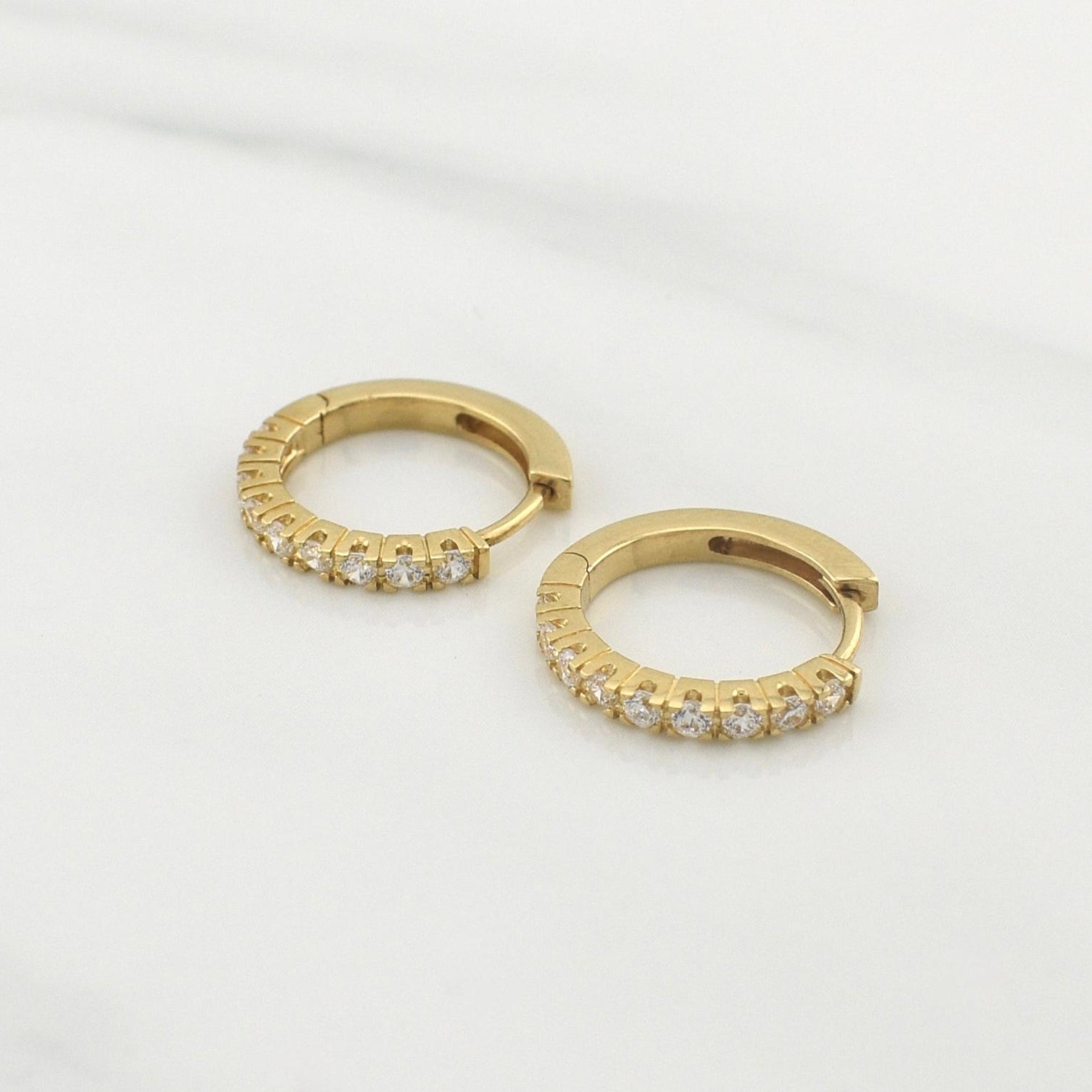 Hoop Earrings Track 3.35gr / 1/2 in / Yellow Gold +4 18K !