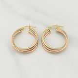 Hoop Earrings Cele 3gr / 1 in / Tres Oros +4 18K !