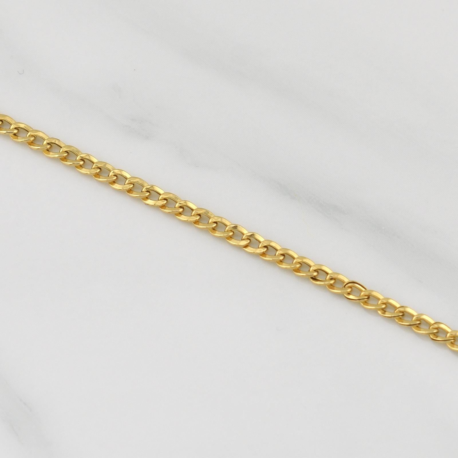 Cuban Links Bracelet 1.1gr / 7 1/2 in / 2.44mm Yellow Gold +1 18K !