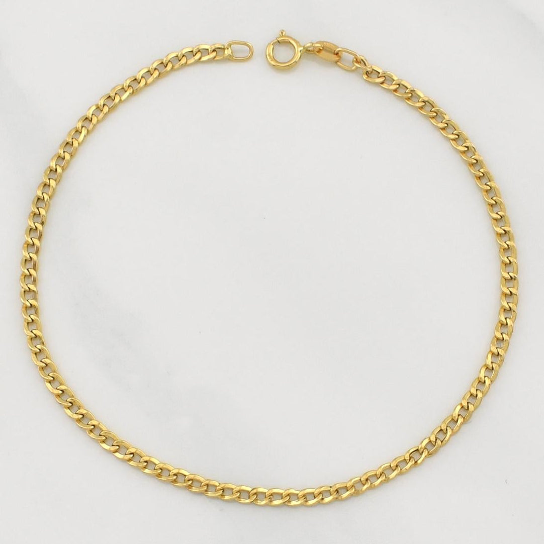 Cuban Links Bracelet 1.1gr / 7 1/2 in / 2.44mm Yellow Gold +1 18K !