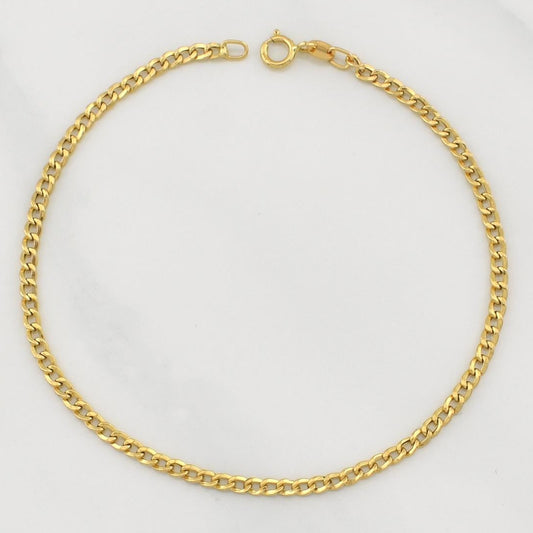 Cuban Links Bracelet 1.1gr / 7 1/2 in / 2.44mm Yellow Gold +1 18K !