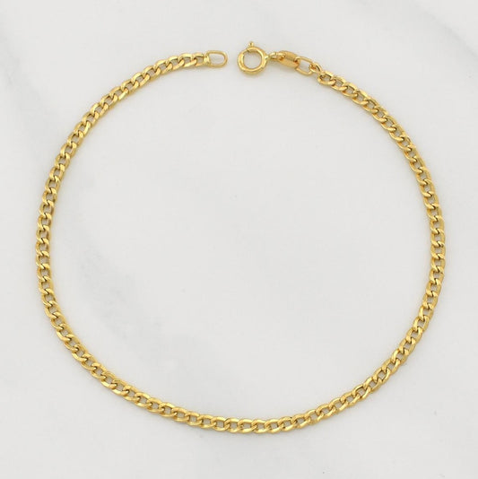 Cuban Links Bracelet 1.1gr / 7 3/4 in / 2.4mm Yellow Gold +1 18K !