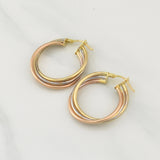 Hoop Earrings Cele 3.65gr / 1 in / Tres Oros +4 18K !
