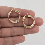 Hoop Earrings Cele 3.15gr / 1 in / Three Golds +4 18K !