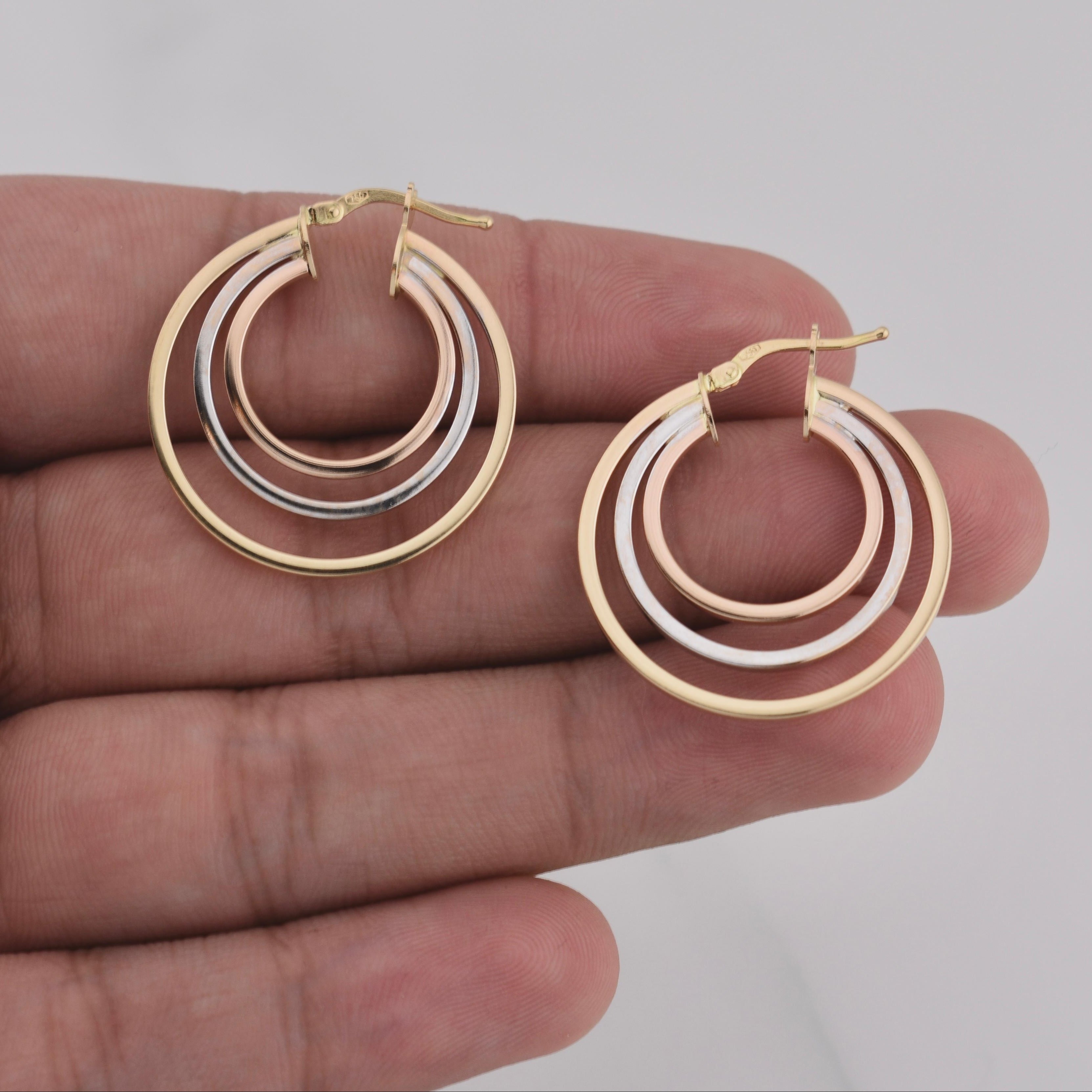 Candongas Nadia 3.4gr / 1 1/4 in / Tres Oros +4 18K !