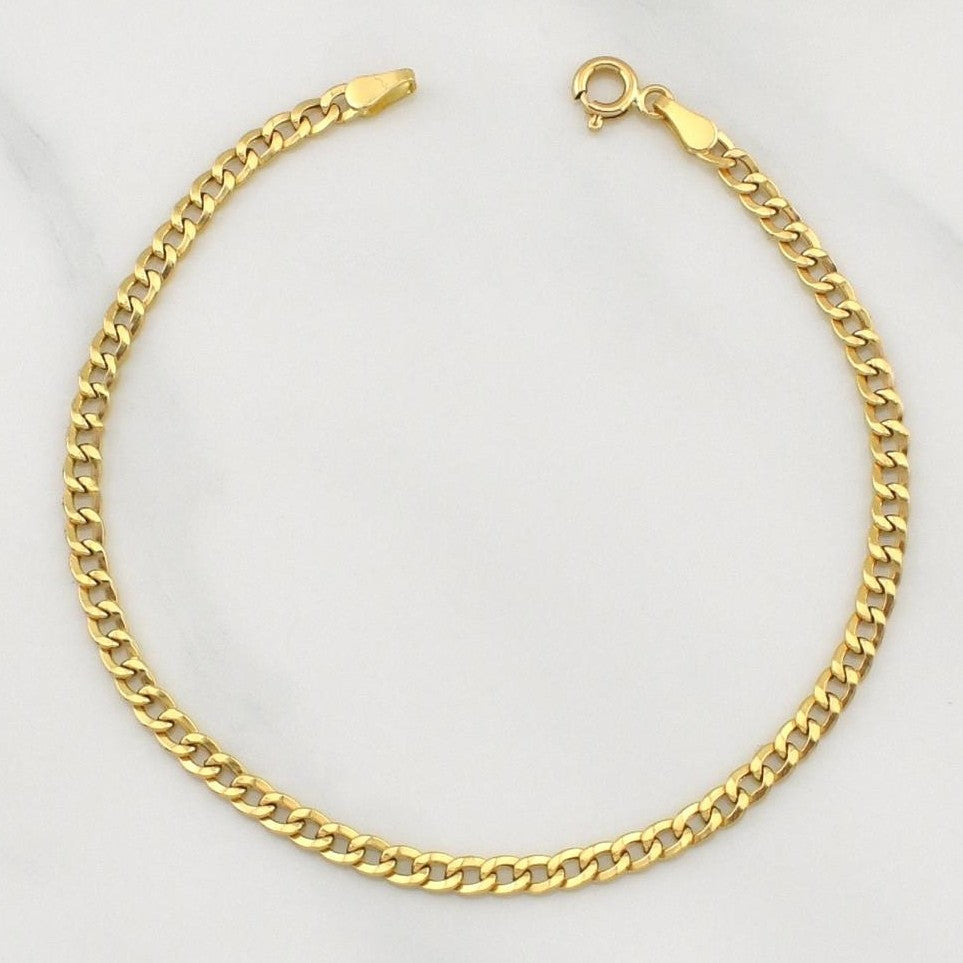 Cuban Links Bracelet 1.85gr / 7 3/4 in / 3.18mm Yellow Gold +1 18K !
