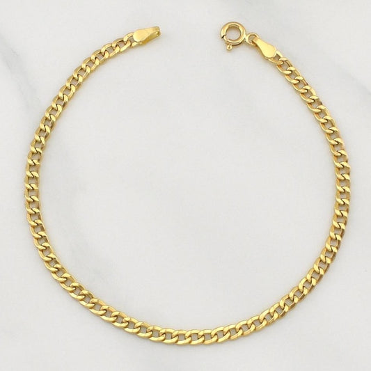 Cuban Links Bracelet 1.85gr / 7 3/4 in / 3.18mm Yellow Gold +1 18K !