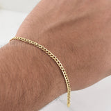 Cuban Links Bracelet 1.9gr / 7 3/4 in / 3.2mm Yellow Gold +1 18K !