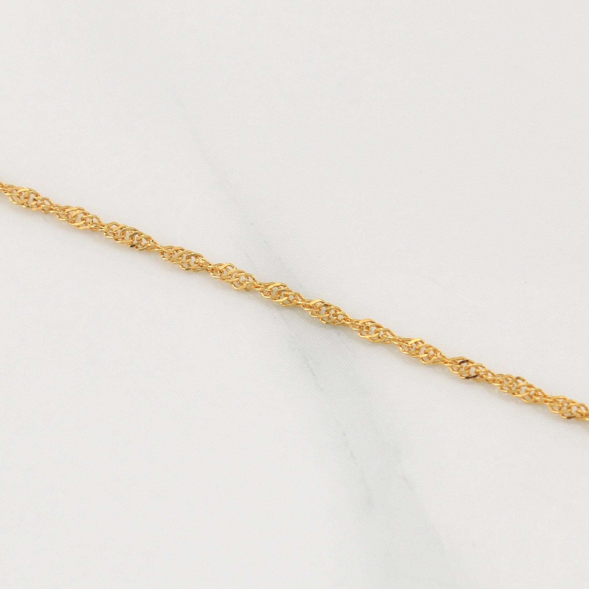 Cadena Singapur 1.7gr / 19 1/2 in / 1.32mm Oro Amarillo +3 18K !