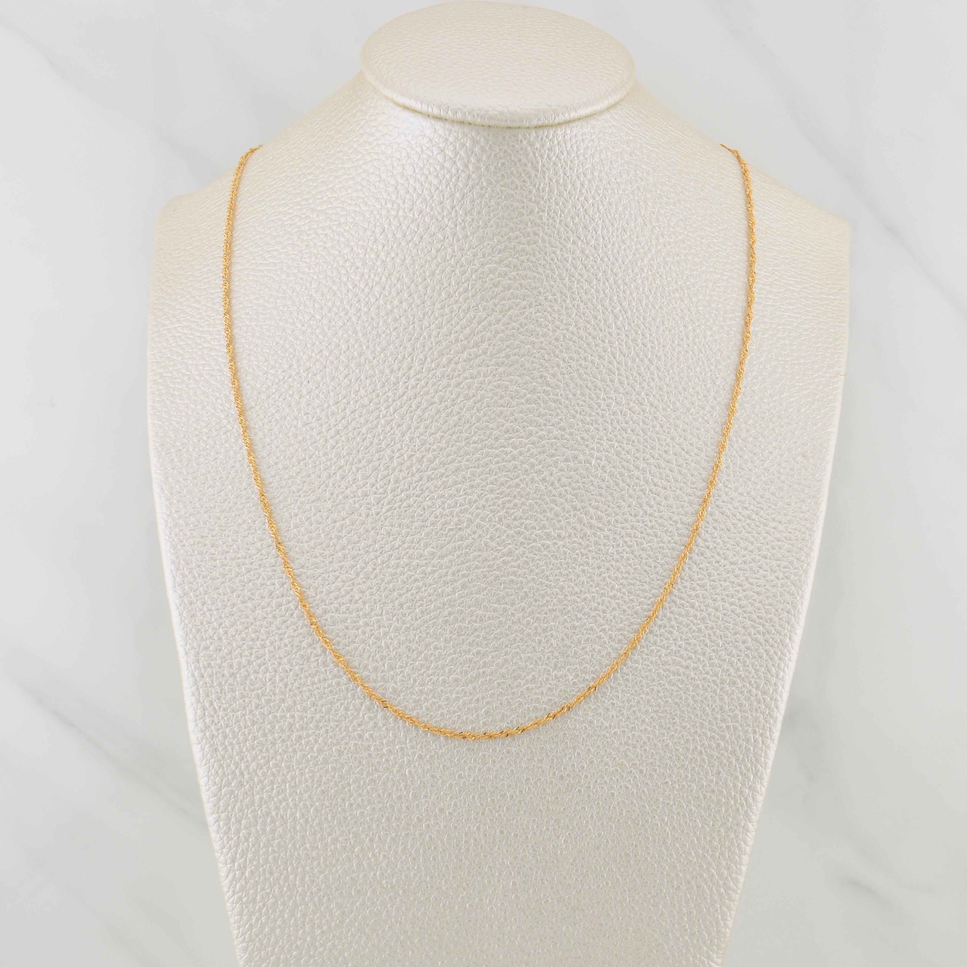 Cadena Singapur 1.6gr / 17 1/2 in / 1.32mm Oro Amarillo +3 18K !