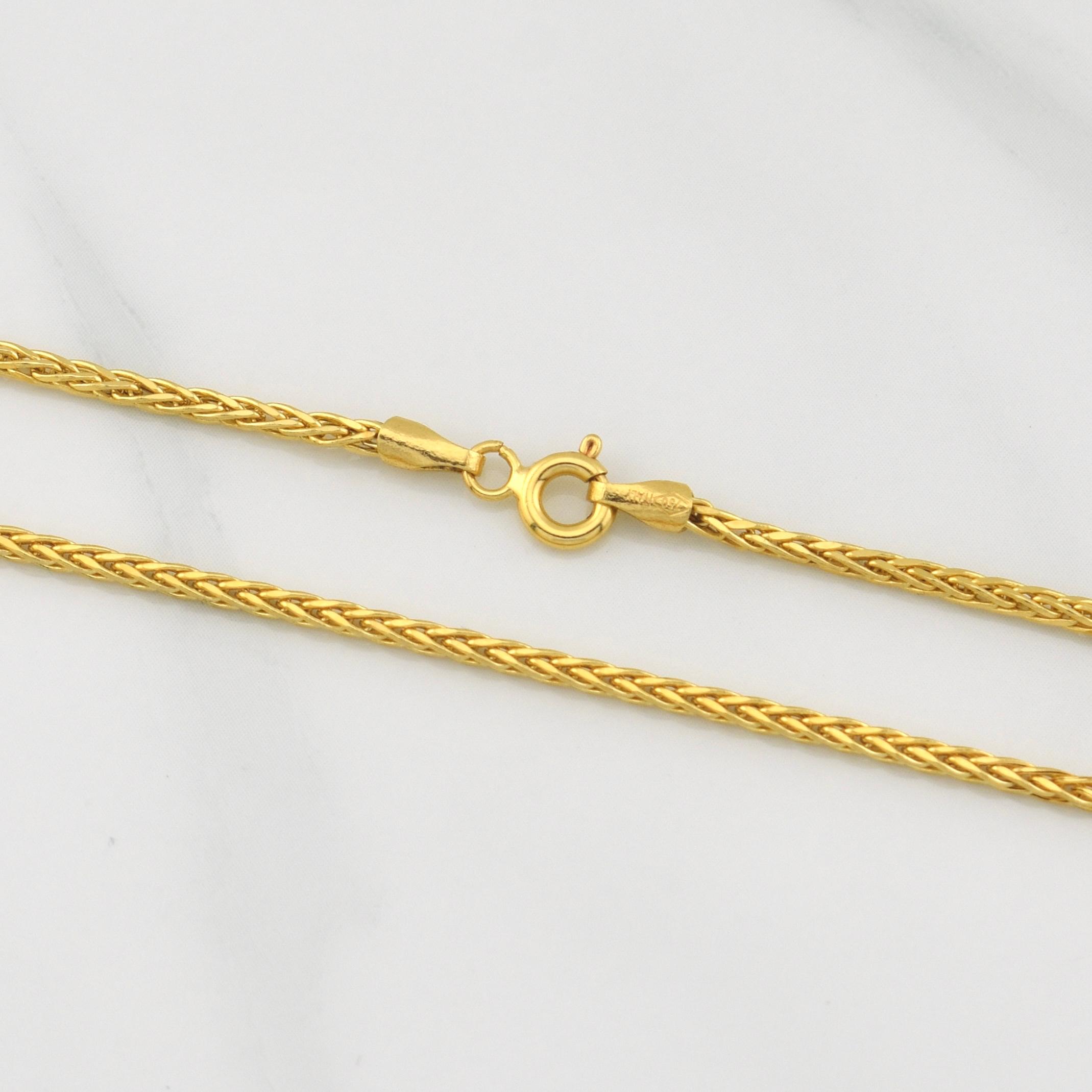 Cadena Franco 3.7gr / 19 1/2 in / 1.45mm Oro Amarillo +3 18K !