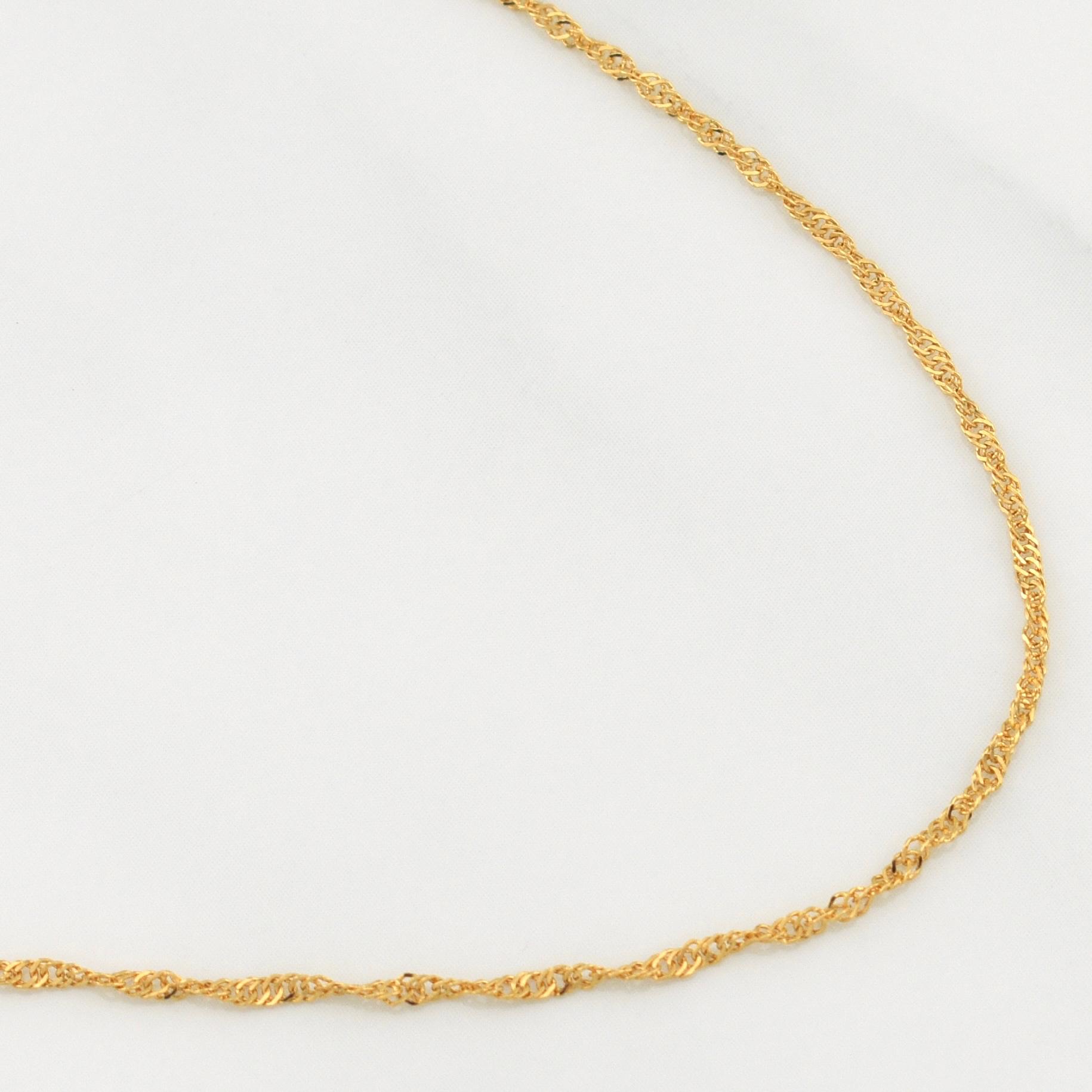 Cadena Singapur 1.7gr / 19 1/2 in / 1.32mm Oro Amarillo +3 18K !