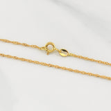 Cadena Singapur 1.7gr / 19 1/2 in / 1.32mm Oro Amarillo +3 18K !