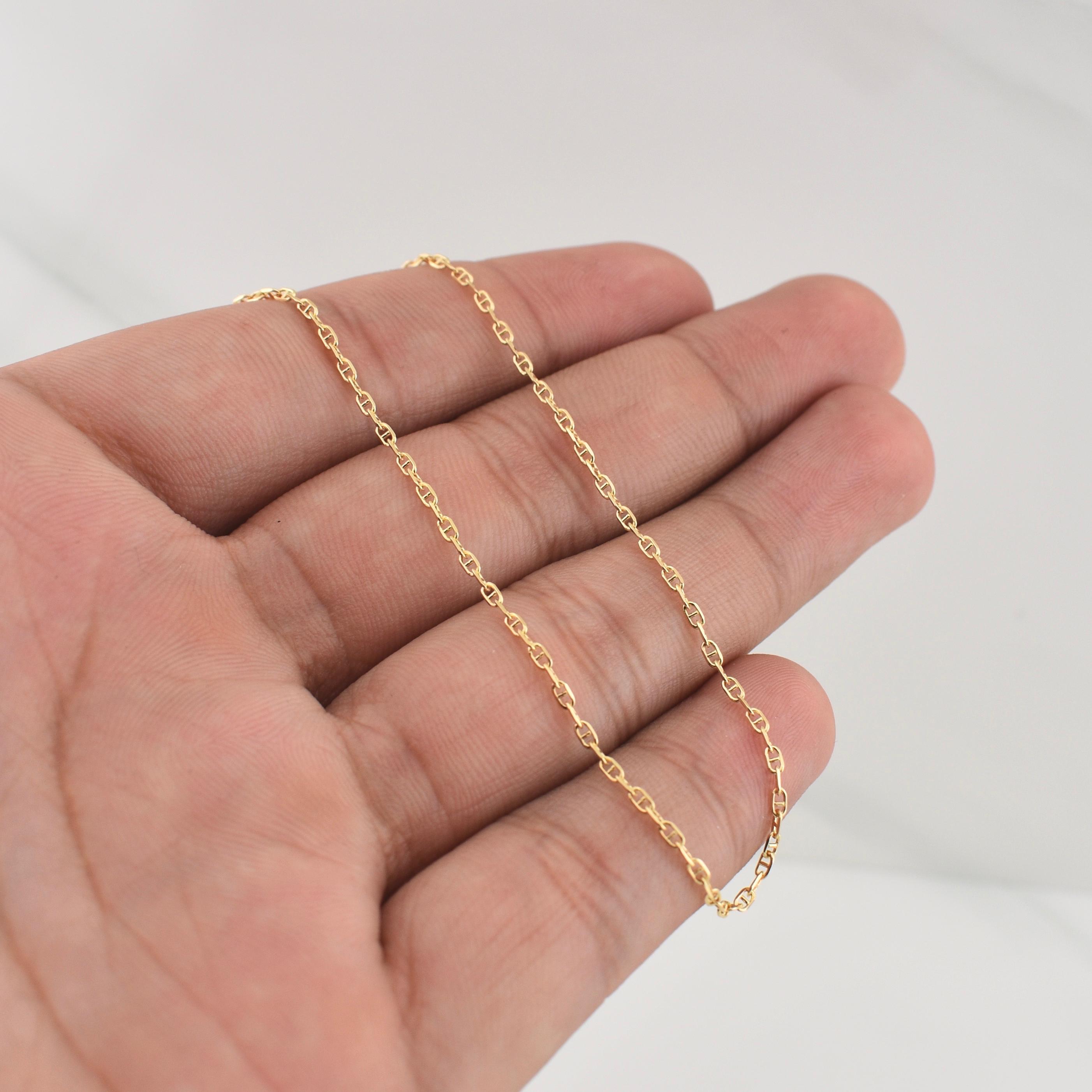 Cadena Marinera 3.1gr / 19 3/4 in / 1.56mm Oro Amarillo +3 18K !