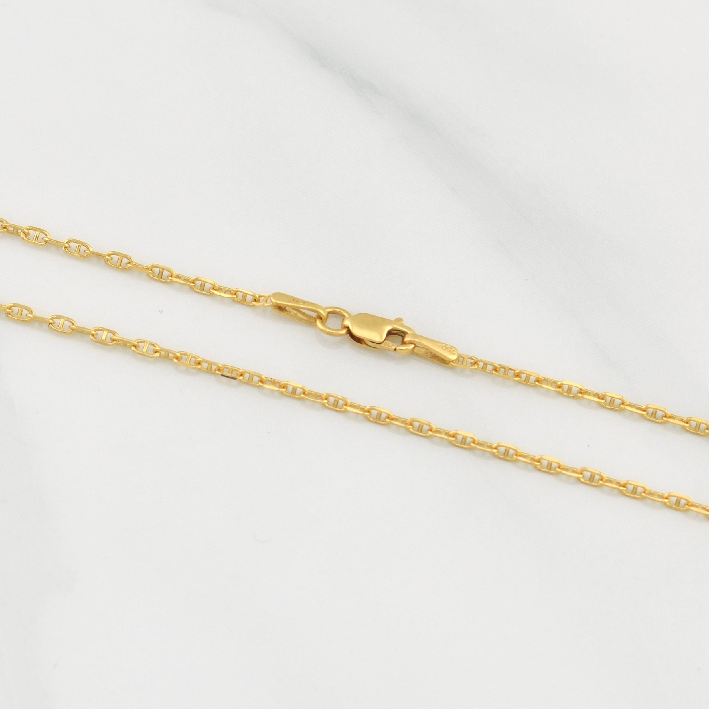 Cadena Marinera 3.1gr / 19 3/4 in / 1.56mm Oro Amarillo +3 18K !