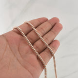 Cadena Ice 20.65gr / 24 1/4 in / 3.4mm Dos Oros Blanco Rosa +0 14K Italy !