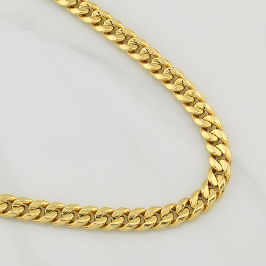 Cadena Cubana 20.4gr / 24 in / 7.45mm Oro Amarillo +0 14K Italy !