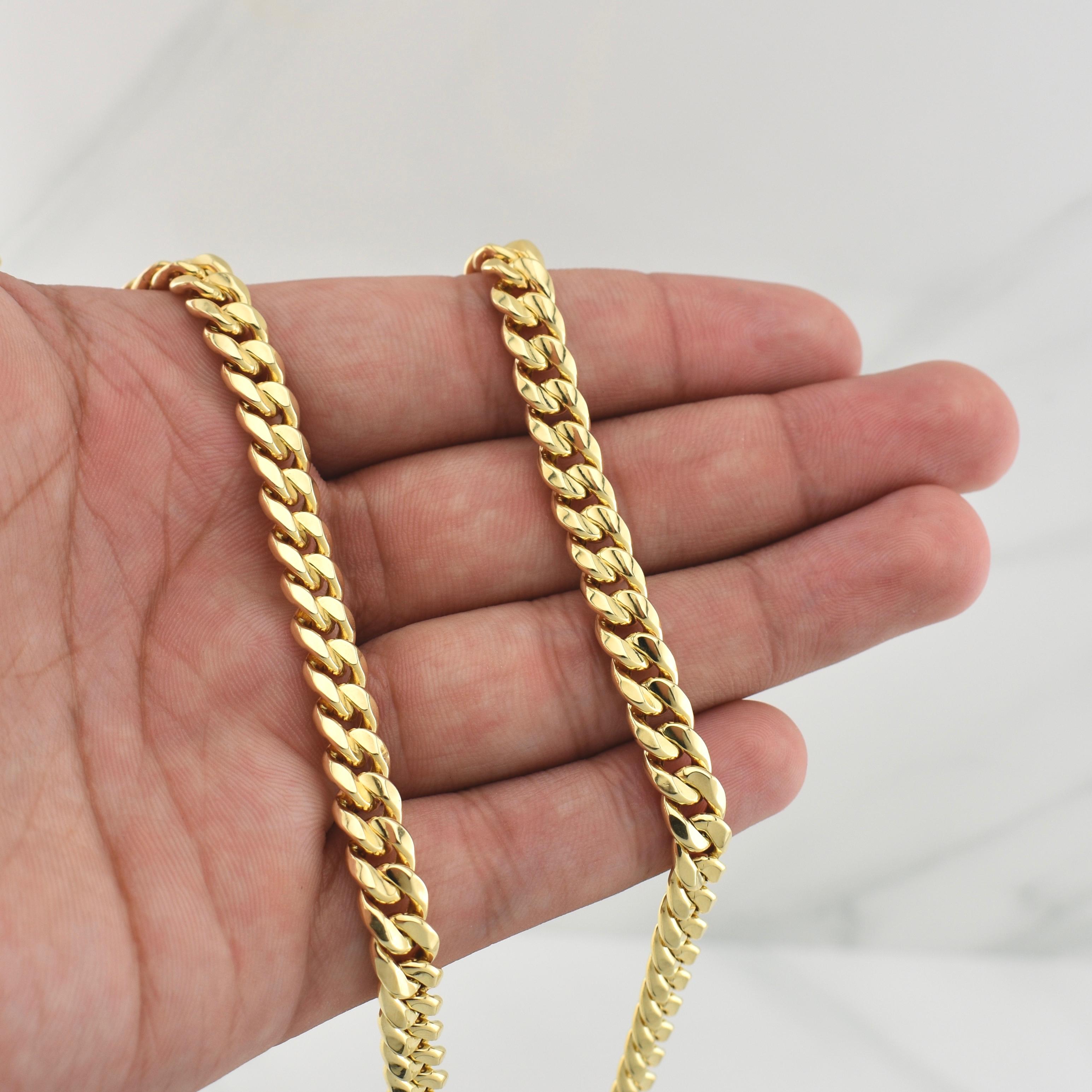 Cadena Cubana 20.4gr / 24 in / 7.45mm Oro Amarillo +0 14K Italy !