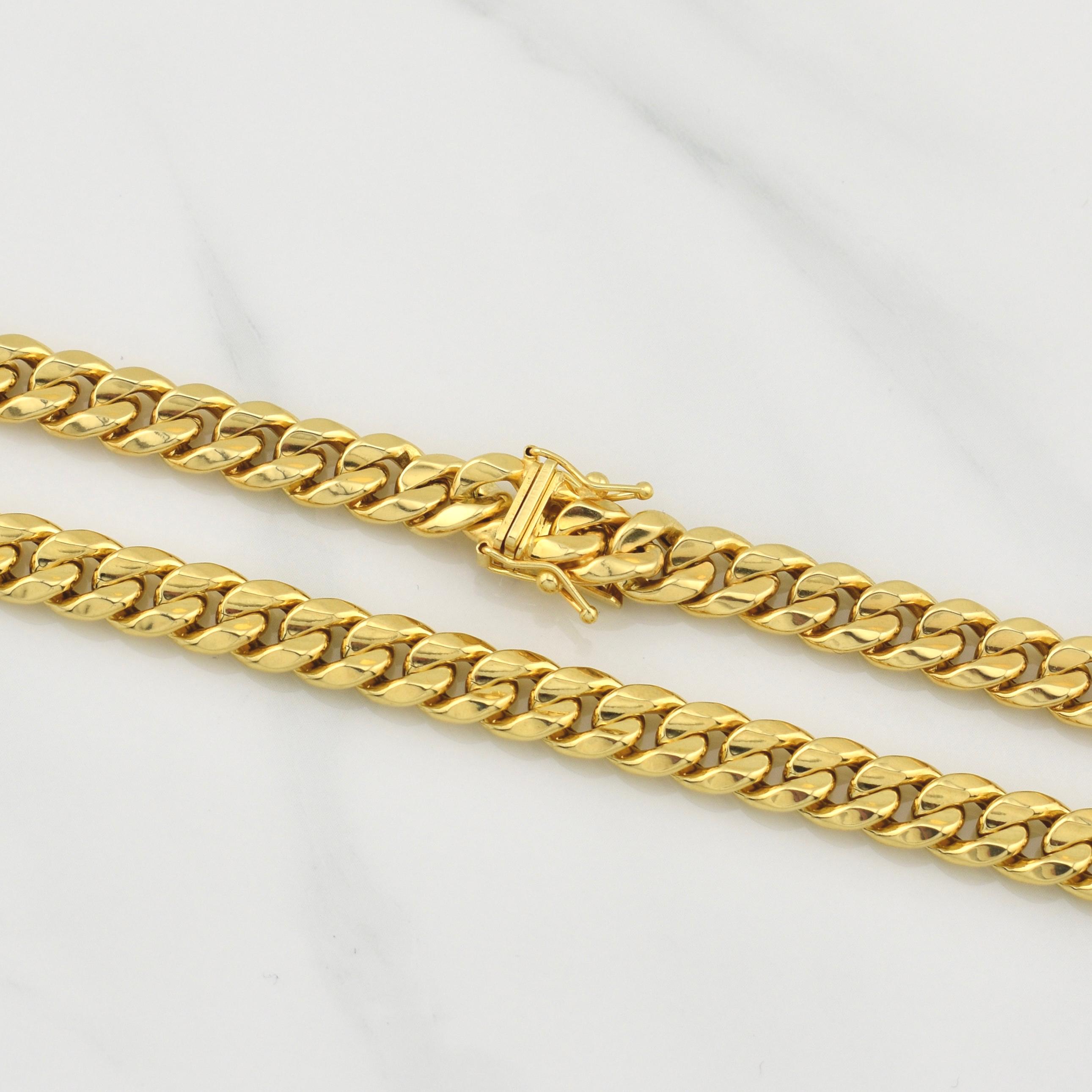 Cadena Cubana 20.4gr / 24 in / 7.45mm Oro Amarillo +0 14K Italy !