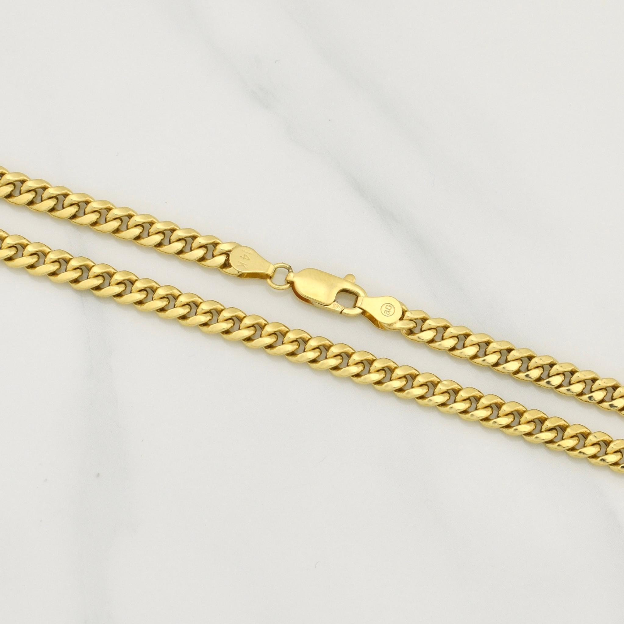 Cadena Cubana 10.55gr / 26 1/4 in / 4.58mm Oro Amarillo +0 14K Italy !