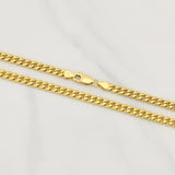 Cadena Cubana 9.7gr / 24 1/4 in / 4.55mm Oro Amarillo +0 14K Italy !