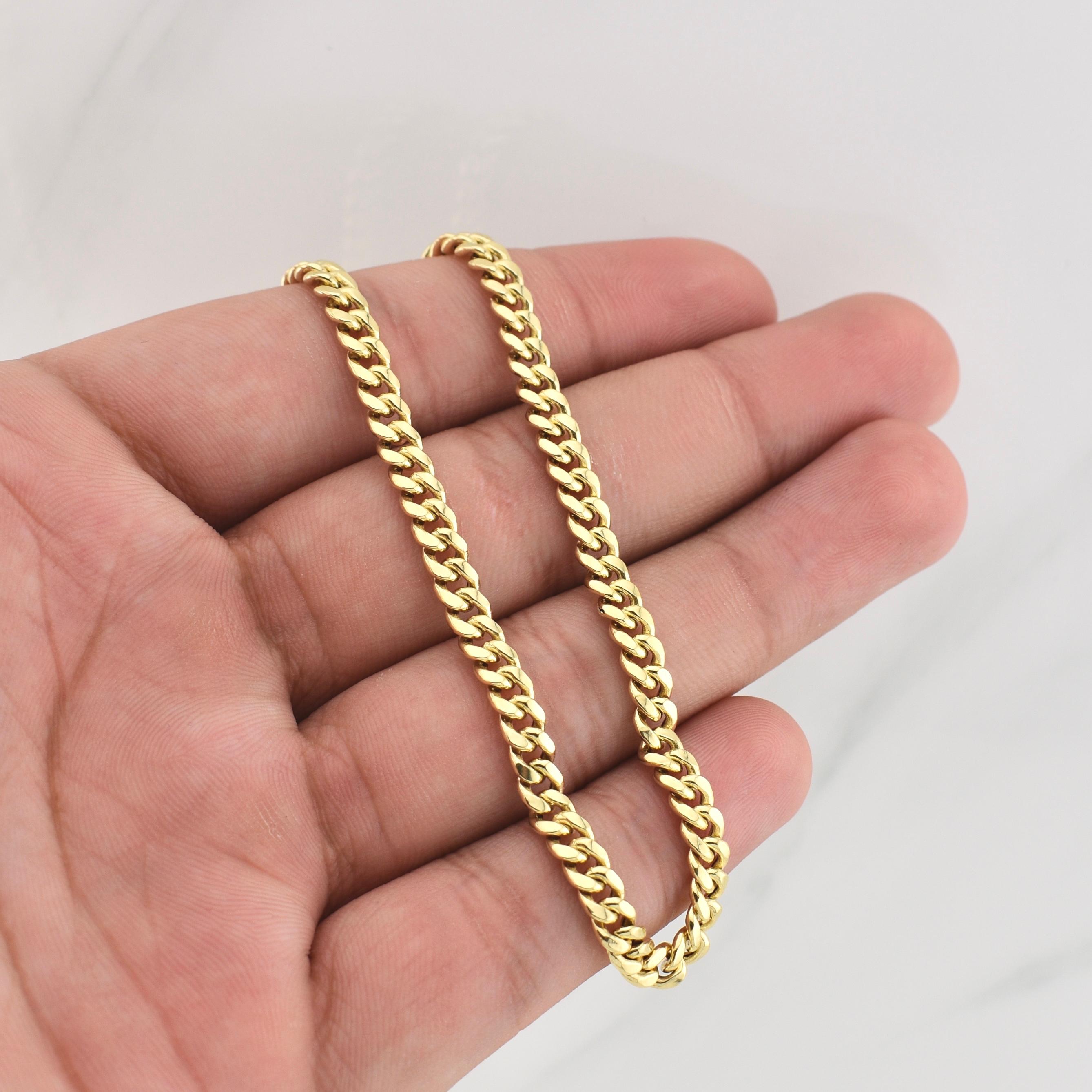 Cadena Cubana 9.9gr / 26 in / 4.46mm Oro Amarillo +0 14K Italy !