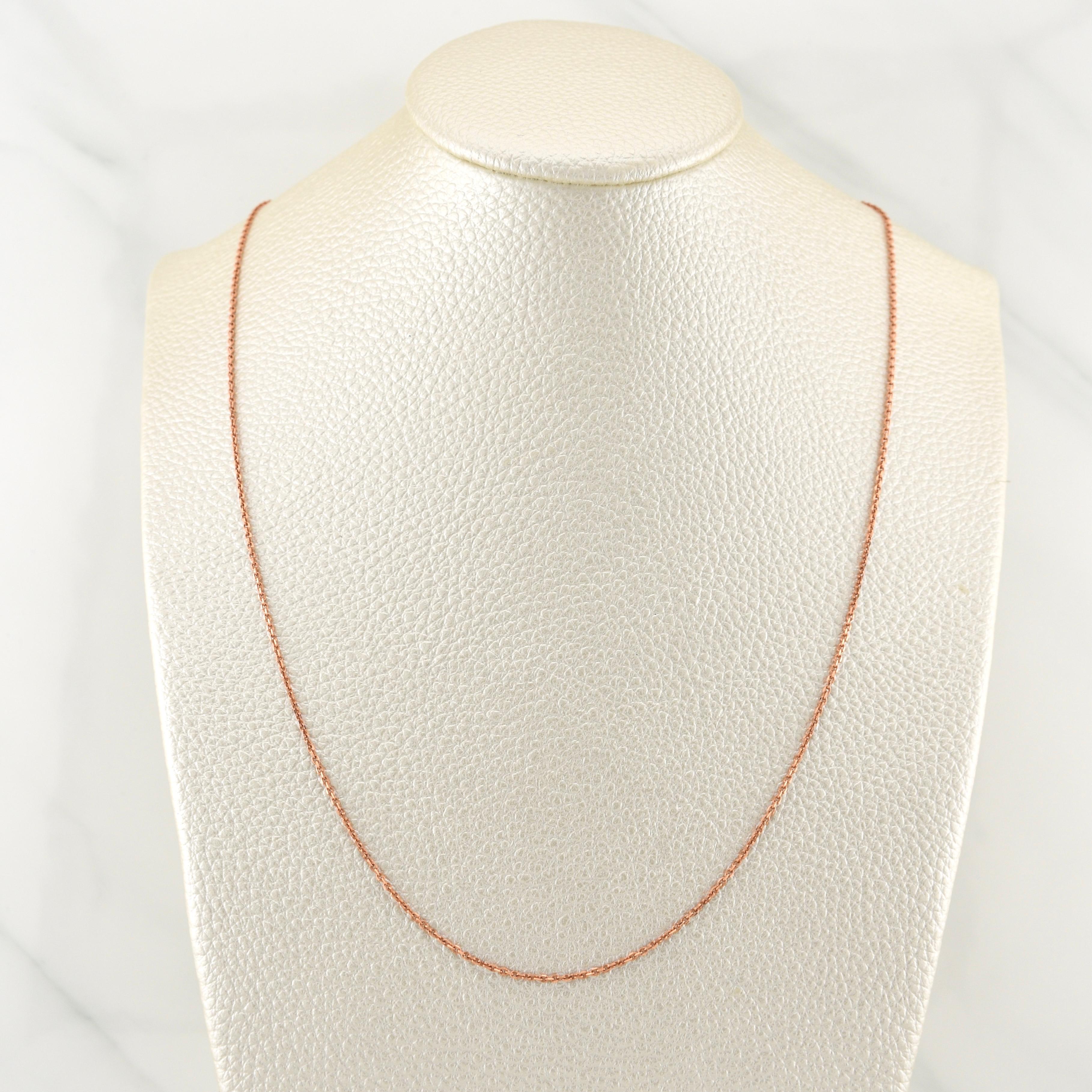 Cadena Aro Seguido 1.8gr / 19 1/2 in / 1.12mm Oro Rosa +3 18K !