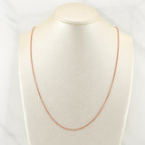 Cadena Aro Seguido 1.8gr / 19 1/2 in / 1.12mm Oro Rosa +3 18K !