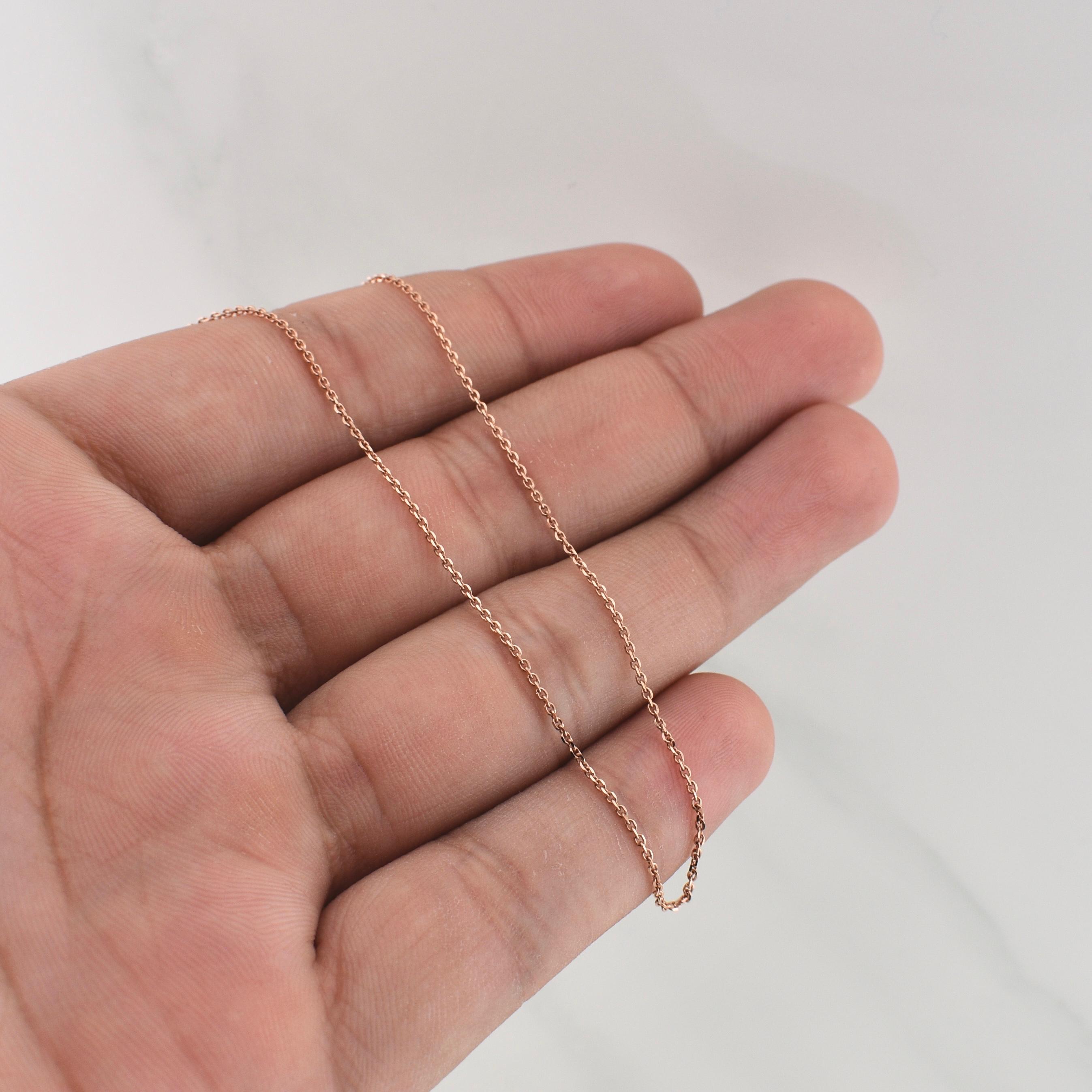 Cadena Aro Seguido 1.95gr / 19 3/4 in / 1.08mm Oro Rosa +3 18K !